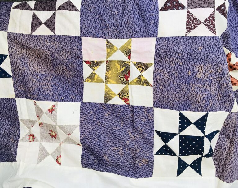 Double Purple fabric showing light damage